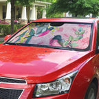 Birds and Floral Aussie Pink Robins Auto Sun Shade Rosy Glow - Aussie Hoodie