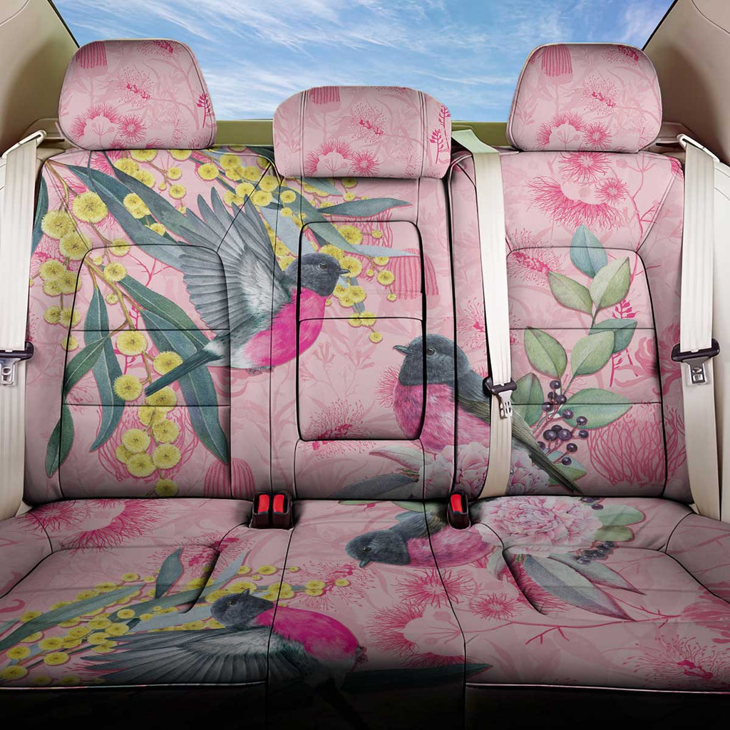 Birds and Floral Aussie Pink Robins Back Car Seat Cover Rosy Glow - Aussie Hoodie