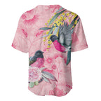 Birds and Floral Aussie Pink Robins Baseball Jersey Rosy Glow - Aussie Hoodie
