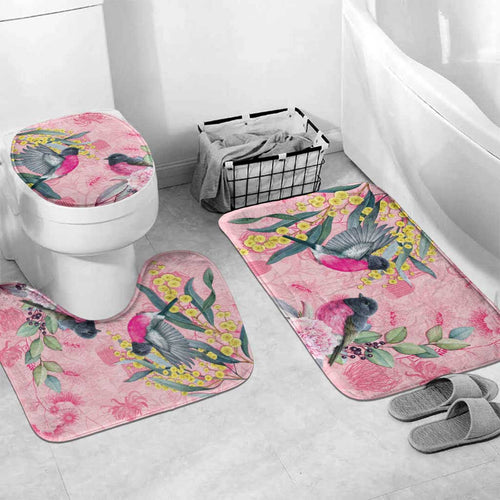 Birds and Floral Aussie Pink Robins Bathroom Set Rosy Glow - Aussie Hoodie