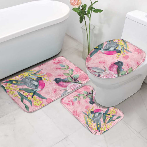 Birds and Floral Aussie Pink Robins Bathroom Set Rosy Glow - Aussie Hoodie
