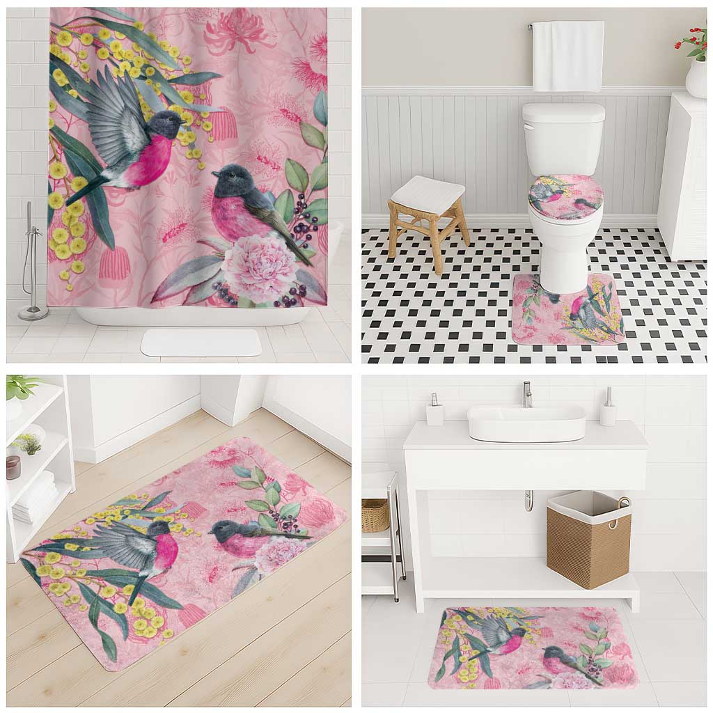 Birds and Floral Aussie Pink Robins Bathroom Set Rosy Glow - Aussie Hoodie
