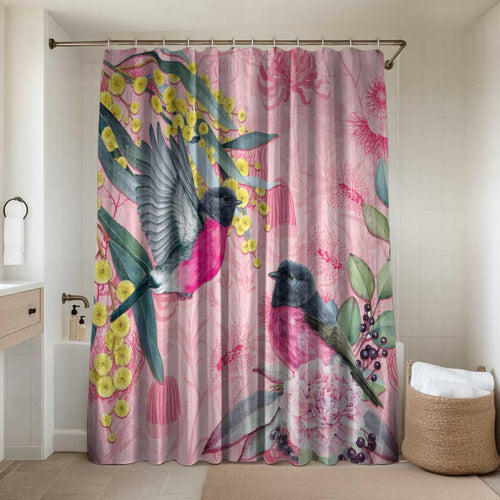 Birds and Floral Aussie Pink Robins Bathroom Set Rosy Glow - Aussie Hoodie