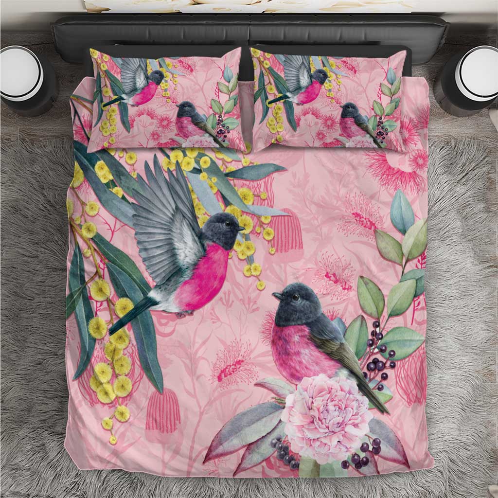 Birds and Floral Aussie Pink Robins Bedding Set Rosy Glow - Aussie Hoodie