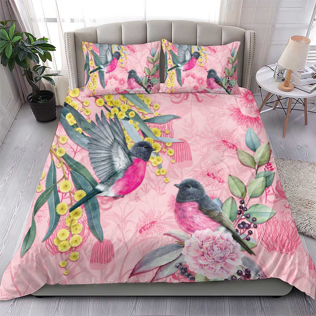 Birds and Floral Aussie Pink Robins Bedding Set Rosy Glow - Aussie Hoodie