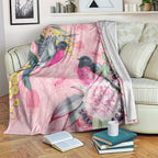 Birds and Floral Aussie Pink Robins Blanket Rosy Glow - Aussie Hoodie