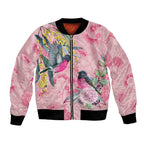 Birds and Floral Aussie Pink Robins Bomber Jacket Rosy Glow - Aussie Hoodie