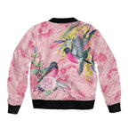 Birds and Floral Aussie Pink Robins Bomber Jacket Rosy Glow - Aussie Hoodie