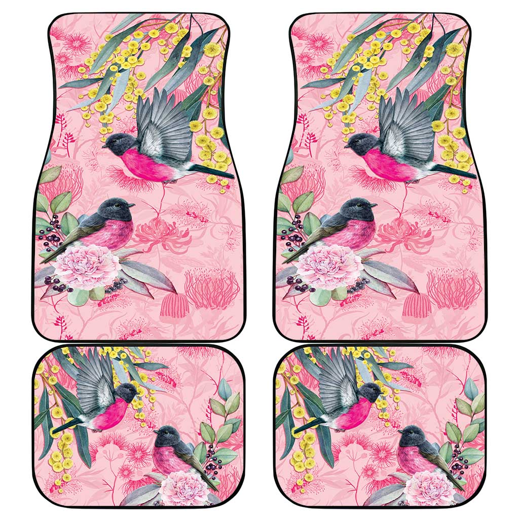 Birds and Floral Aussie Pink Robins Car Mats Rosy Glow - Aussie Hoodie