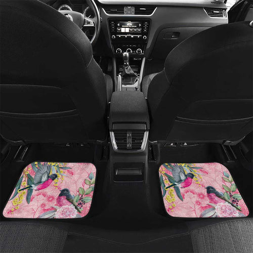 Birds and Floral Aussie Pink Robins Car Mats Rosy Glow - Aussie Hoodie