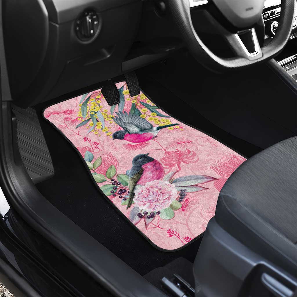 Birds and Floral Aussie Pink Robins Car Mats Rosy Glow - Aussie Hoodie