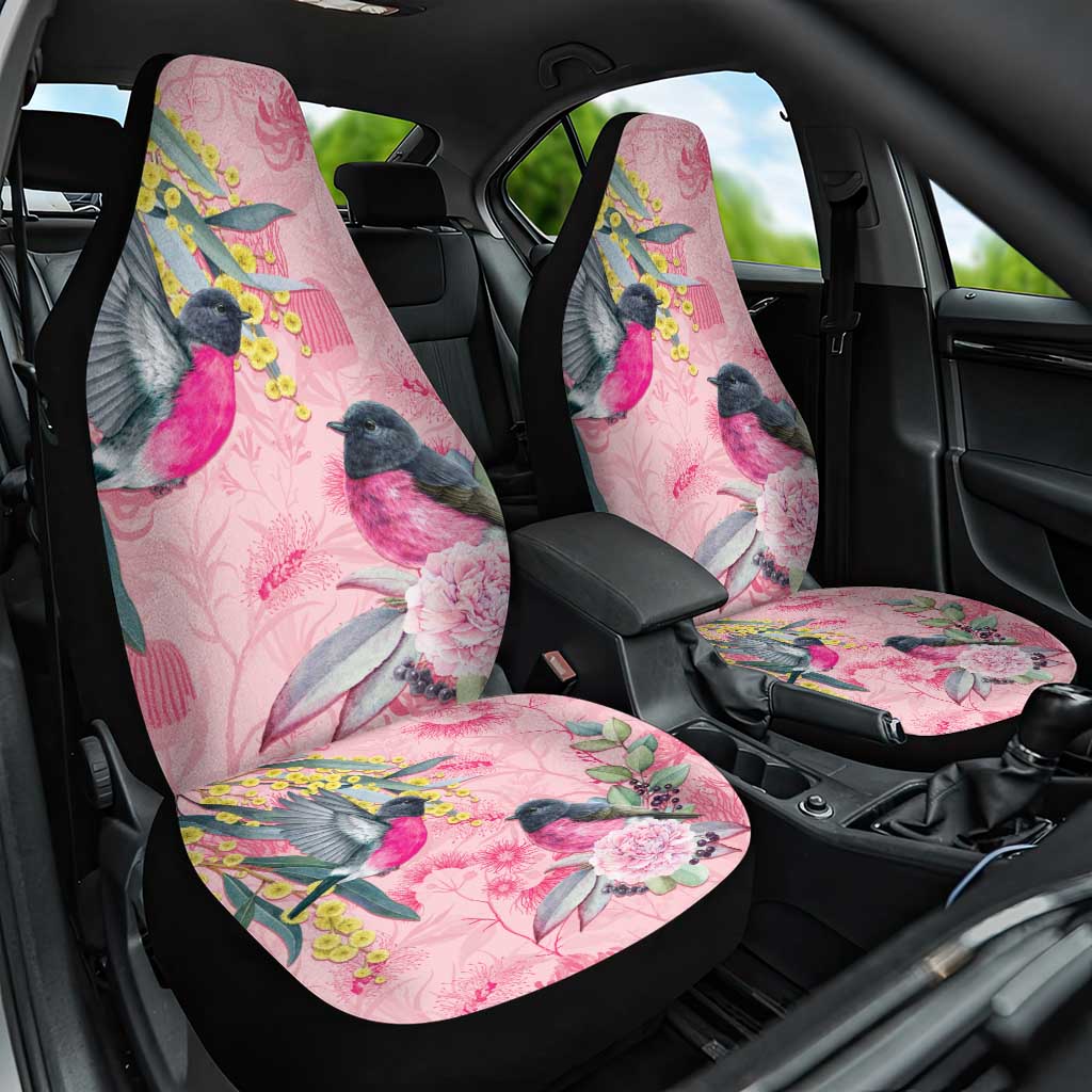 Birds and Floral Aussie Pink Robins Car Seat Cover Rosy Glow - Aussie Hoodie