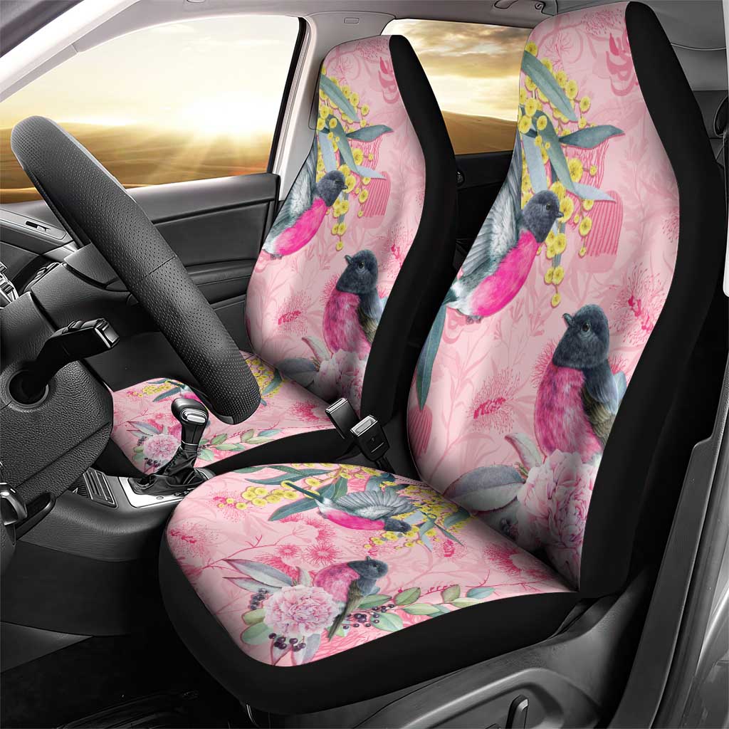 Birds and Floral Aussie Pink Robins Car Seat Cover Rosy Glow - Aussie Hoodie