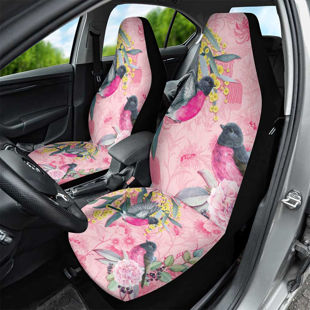 Birds and Floral Aussie Pink Robins Car Seat Cover Rosy Glow - Aussie Hoodie