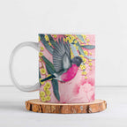 Birds and Floral Aussie Pink Robins Ceramic Mug Rosy Glow - Aussie Hoodie