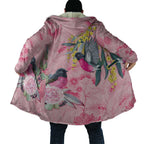 Birds and Floral Aussie Pink Robins Cloak Rosy Glow - Aussie Hoodie