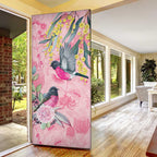 Birds and Floral Aussie Pink Robins Door Cover Rosy Glow - Aussie Hoodie