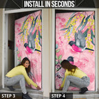 Birds and Floral Aussie Pink Robins Door Cover Rosy Glow - Aussie Hoodie