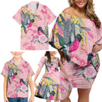 Birds and Floral Aussie Pink Robins Family Matching Off Shoulder Short Dress and Hawaiian Shirt Rosy Glow - Aussie Hoodie