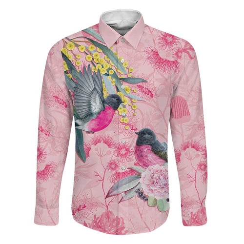 Birds and Floral Aussie Pink Robins Family Matching Summer Maxi Dress and Hawaiian Shirt Rosy Glow - Aussie Hoodie