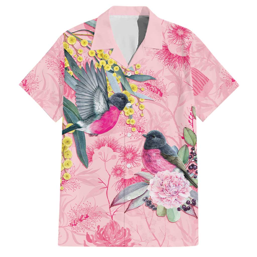Birds and Floral Aussie Pink Robins Family Matching Tank Maxi Dress and Hawaiian Shirt Rosy Glow - Aussie Hoodie