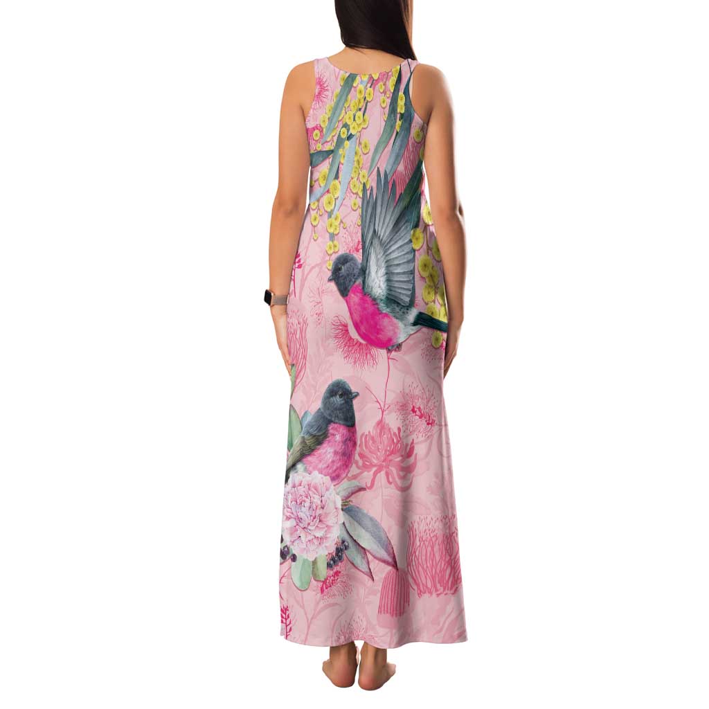 Birds and Floral Aussie Pink Robins Family Matching Tank Maxi Dress and Hawaiian Shirt Rosy Glow - Aussie Hoodie