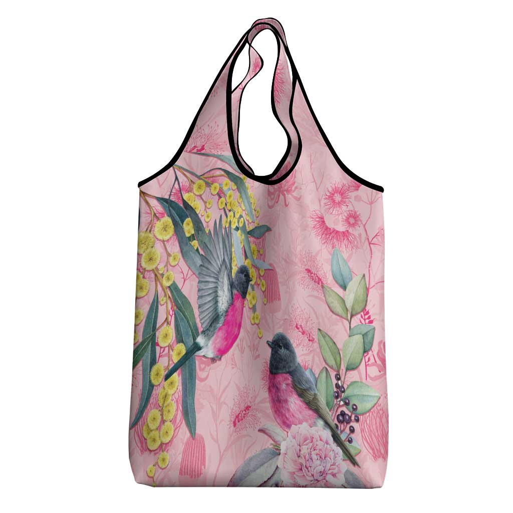 Birds and Floral Aussie Pink Robins Grocery Bag Rosy Glow - Aussie Hoodie
