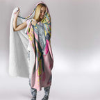Birds and Floral Aussie Pink Robins Hooded Blanket Rosy Glow - Aussie Hoodie