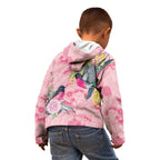 Birds and Floral Aussie Pink Robins Kid Hoodie Rosy Glow - Aussie Hoodie