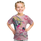 Birds and Floral Aussie Pink Robins Kid T Shirt Rosy Glow - Aussie Hoodie