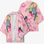 Birds and Floral Aussie Pink Robins Kimono Rosy Glow - Aussie Hoodie