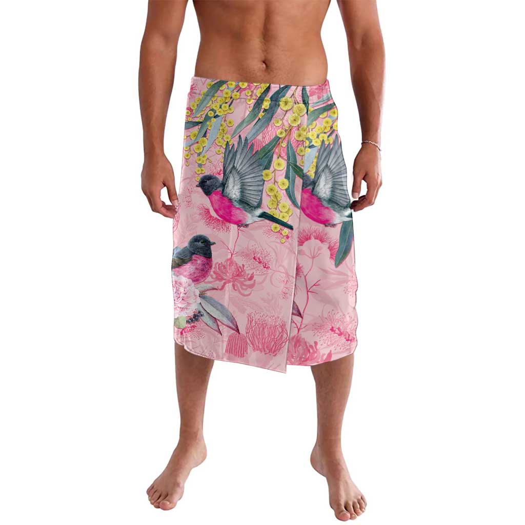 Birds and Floral Aussie Pink Robins Lavalava Rosy Glow - Aussie Hoodie