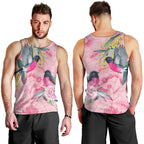 Birds and Floral Aussie Pink Robins Men Tank Top Rosy Glow - Aussie Hoodie