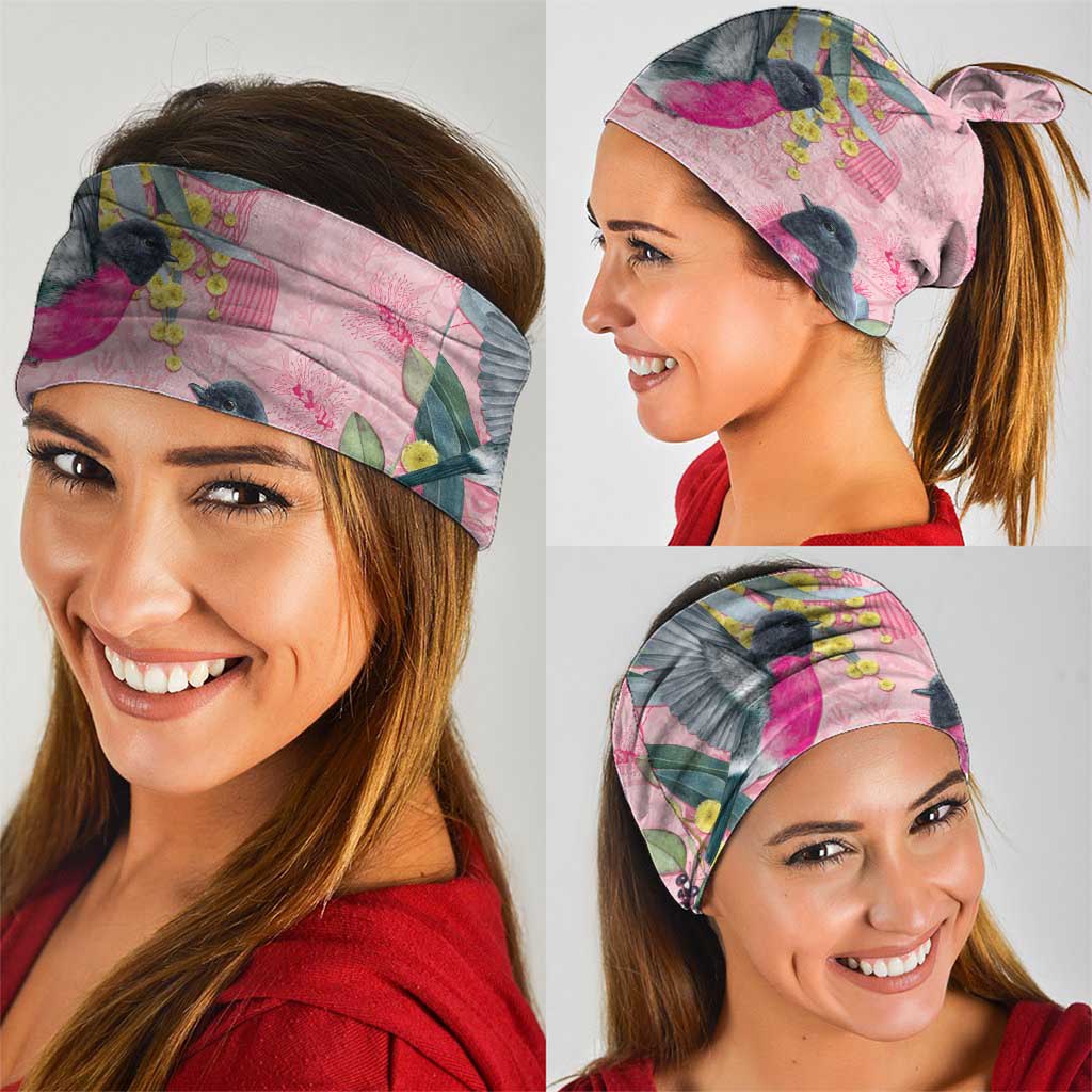 Birds and Floral Aussie Pink Robins Neck Gaiter Rosy Glow - Aussie Hoodie