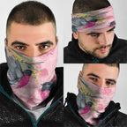 Birds and Floral Aussie Pink Robins Neck Gaiter Rosy Glow - Aussie Hoodie