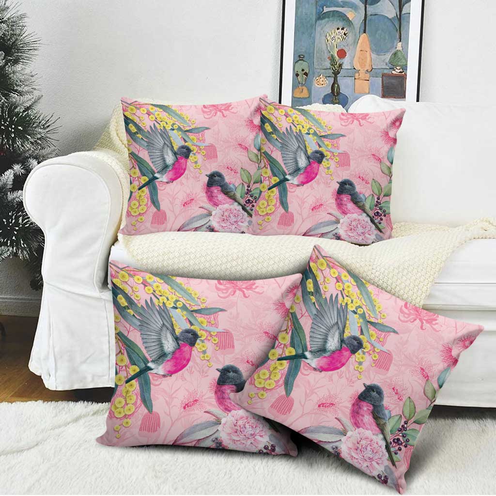 Birds and Floral Aussie Pink Robins Pillow Cover Rosy Glow - Aussie Hoodie