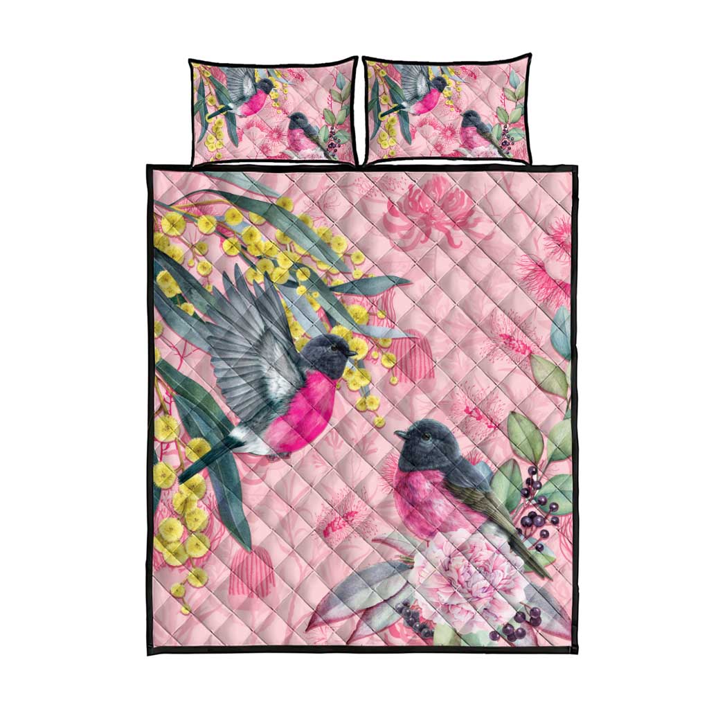 Birds and Floral Aussie Pink Robins Quilt Bed Set Rosy Glow - Aussie Hoodie