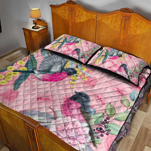 Birds and Floral Aussie Pink Robins Quilt Bed Set Rosy Glow - Aussie Hoodie