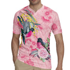 Birds and Floral Aussie Pink Robins Rugby Jersey Rosy Glow - Aussie Hoodie