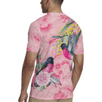 Birds and Floral Aussie Pink Robins Rugby Jersey Rosy Glow - Aussie Hoodie