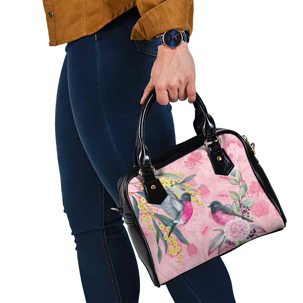 Birds and Floral Aussie Pink Robins Shoulder Handbag Rosy Glow - Aussie Hoodie