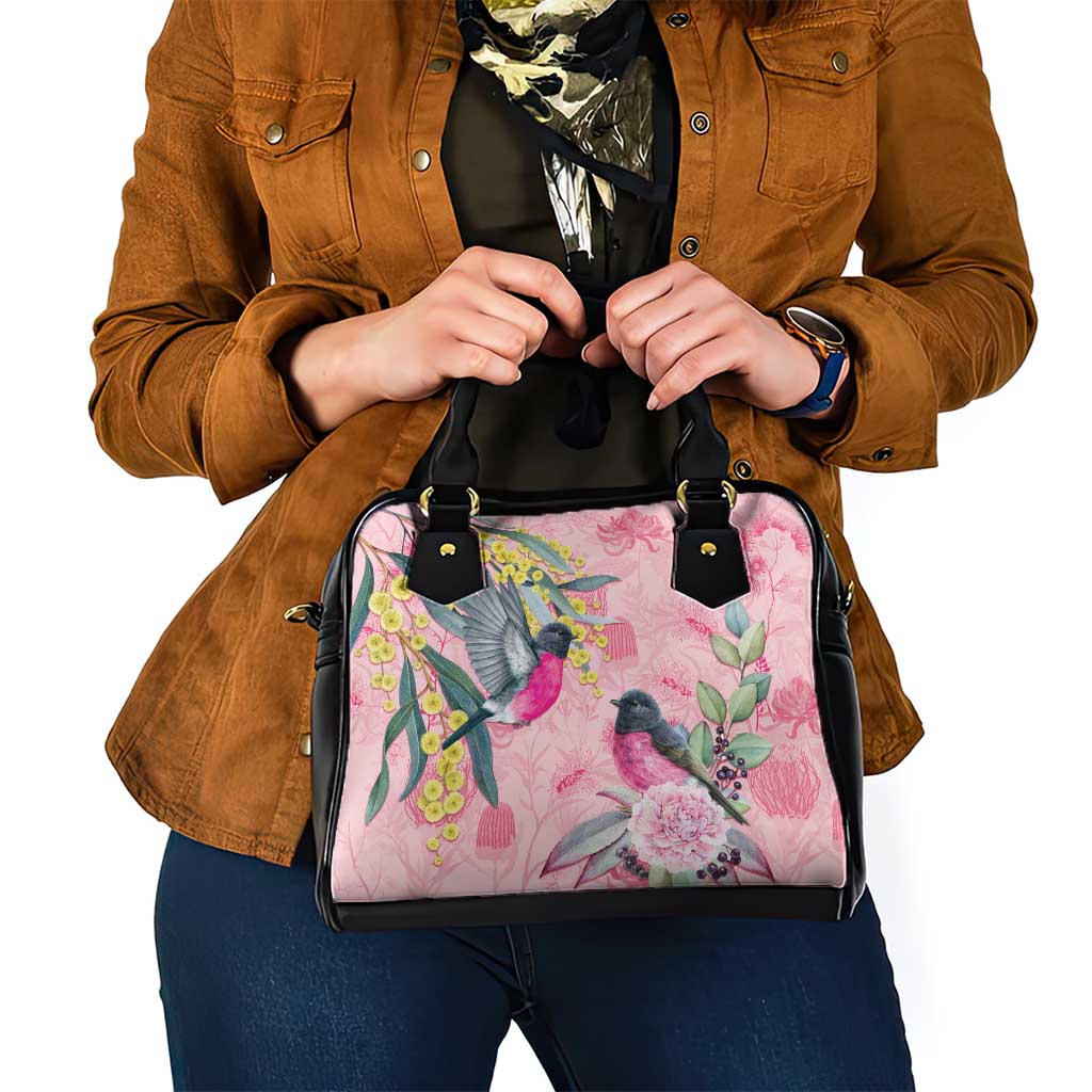 Birds and Floral Aussie Pink Robins Shoulder Handbag Rosy Glow - Aussie Hoodie
