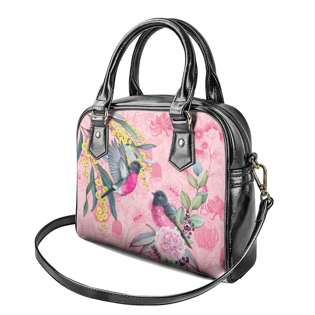 Birds and Floral Aussie Pink Robins Shoulder Handbag Rosy Glow - Aussie Hoodie