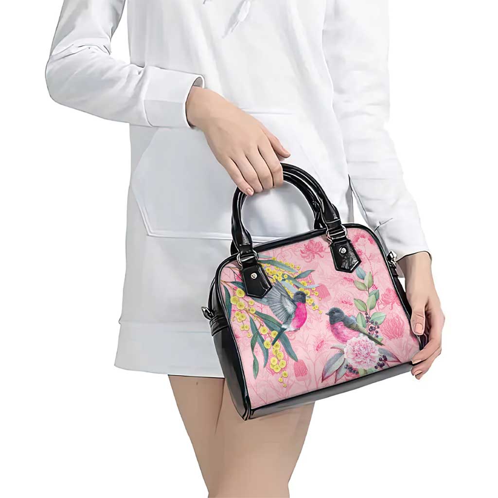 Birds and Floral Aussie Pink Robins Shoulder Handbag Rosy Glow - Aussie Hoodie