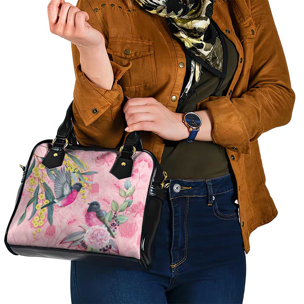 Birds and Floral Aussie Pink Robins Shoulder Handbag Rosy Glow - Aussie Hoodie