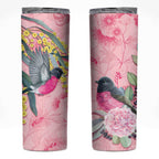 Birds and Floral Aussie Pink Robins Skinny Tumbler Rosy Glow - Aussie Hoodie