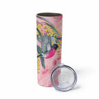 Birds and Floral Aussie Pink Robins Skinny Tumbler Rosy Glow - Aussie Hoodie