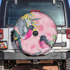 Birds and Floral Aussie Pink Robins Spare Tire Cover Rosy Glow - Aussie Hoodie