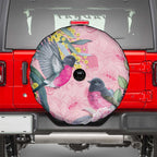 Birds and Floral Aussie Pink Robins Spare Tire Cover Rosy Glow - Aussie Hoodie