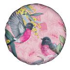 Birds and Floral Aussie Pink Robins Spare Tire Cover Rosy Glow - Aussie Hoodie